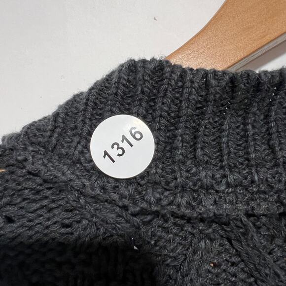 Free People Womens Montana Cable Knit Cardi Cardigan Sweater Black Size S - Picture 9 of 9